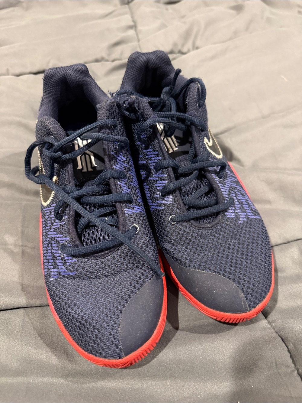 Nike Kids Navy Blue Sneakers with Red Soles